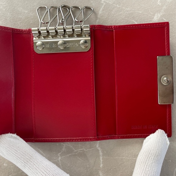 Prada Red Leather 6 Key Slots Holder Case - Picture 15 of 17